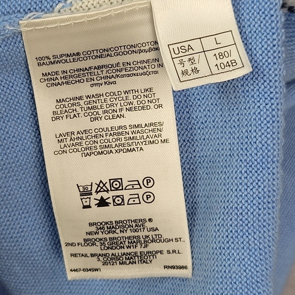 Brooks Brothers Sweater L Men Blue Red Argyle 1/4 Zip Cotton Mint Supima Cotton - Picture 7 of 11